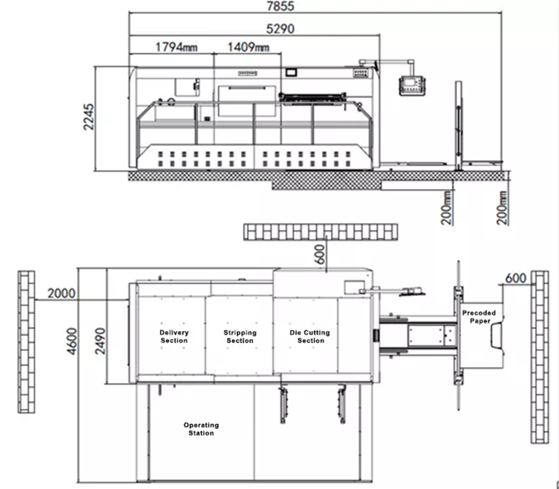 semi automatic die cutting machine with feed table